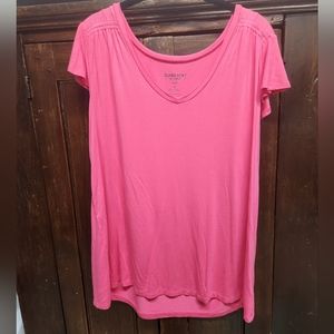 Torrid Super Soft V-neck Flutter Sleeve Pink Tee Size 1